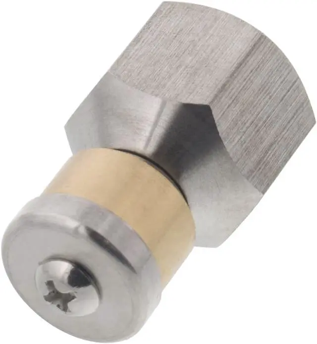 Alt view image 2 of 3 - Erie Tools Rotating 3/8" Drain Cleaning Nozzle 3.5 Orifice 4000 PSI Stainless Steel for Sewer Pipe Water Jetter