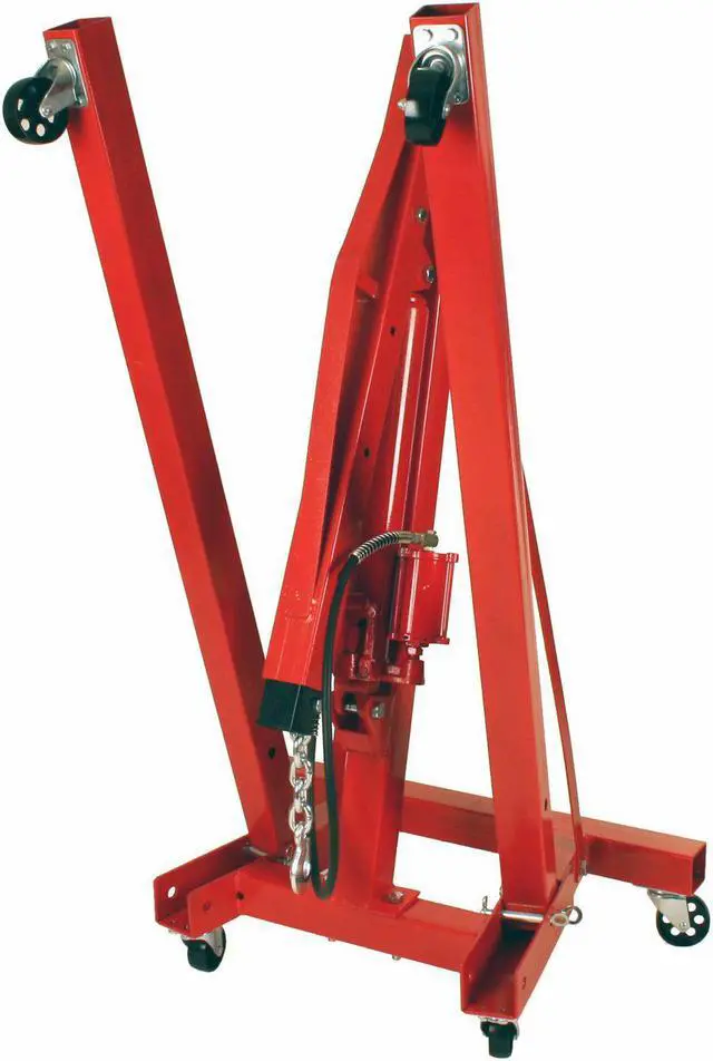 Alt view image 6 of 7 - Dragway Tools 2 Ton Folding Air Hydraulic Engine Hoist Cherry Picker Shop Crane Hoist Lift