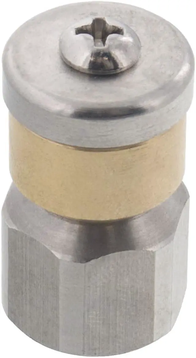 Main image of Erie Tools Rotating 1/4" Drain Cleaning Nozzle 2.0 Orifice 4000 PSI Stainless Steel for Sewer Pipe Water Jetter