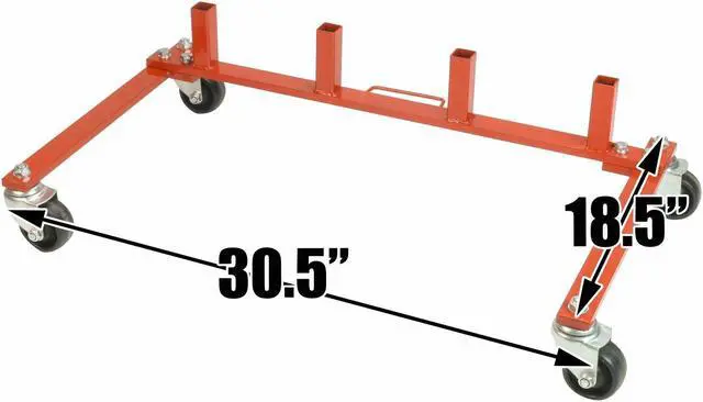 Alt view image 4 of 7 - (4) Dragway Tools® 12 in. 1500 lb. Hydraulic Wheel Dolly Vehicle Positioning Jacks & Storage Stand