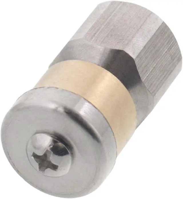 Alt view image 2 of 3 - Erie Tools Rotating 1/4" Drain Cleaning Nozzle 3.0 Orifice 4000 PSI Stainless Steel for Sewer Pipe Water Jetter