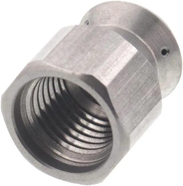 Alt view image 3 of 3 - Erie Tools Button Nose 1/4" Drain Cleaning Nozzle 5.0 Orifice 5500 PSI Stainless Steel for Sewer Pipe Water Jetter