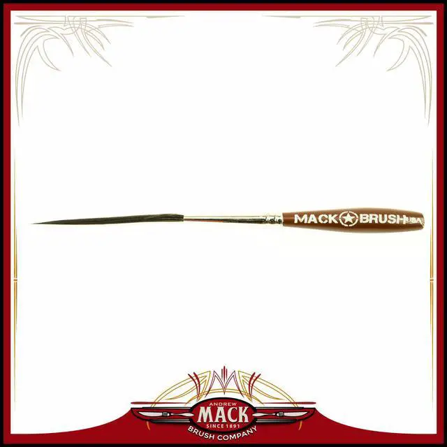 Main image of Andrew Mack Size 1 Series Long Bob Pinstriping and Scrolling Brush Black Synthetic & Blue Squirrel Blended 1 3/4" Hair Length