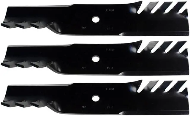 Main image of USA Mower Blades (3) CMB184BP Toothed Extra High Lift Blade Fits Bad Boy® 038-5350-0050 038-5350-00 Length 16 1/2 in. Width 3 in. Thickness .250 in. Center Hole 5/8 in. 32 in. 48 in. Deck