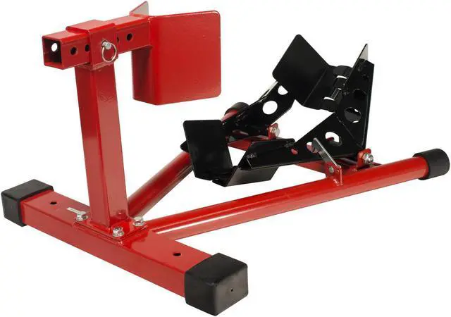 Alt view image 2 of 7 - Dragway Tools Motorcycle Wheel Chock Locking & Adjusting Stand fits 16" - 21" Tire
