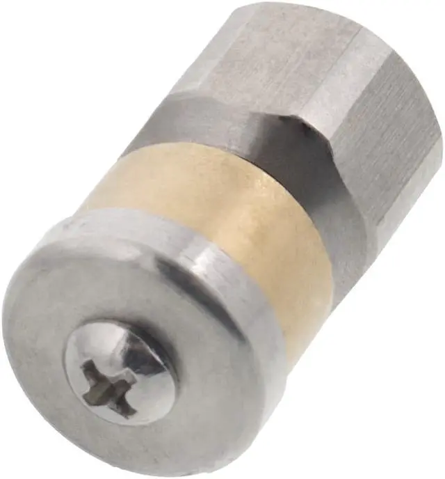 Alt view image 2 of 3 - Erie Tools Rotating 1/4" Drain Cleaning Nozzle 2.0 Orifice 4000 PSI Stainless Steel for Sewer Pipe Water Jetter