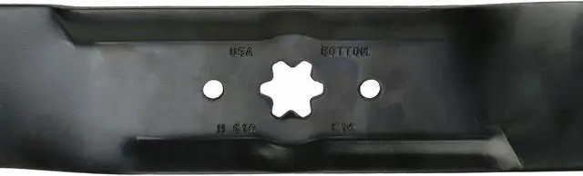 Alt view image 5 of 7 - 6 USA Mower Blades MTD610MBP Extra High-Lift Mulching Blade for MTD 4720610 490-110-M114 7420610 742-0610A Length 19-5/16 in. Width 2-3/4 in. Thickness .150 in. Center Hole 6 Point Star 38 in. Deck