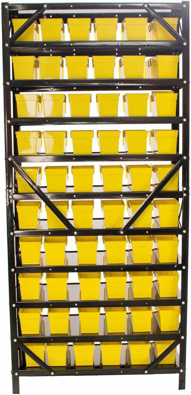 Alt view image 4 of 5 - Erie Tools® TLPB60 60 Parts Bin Shelving Organize with Plastic Bins for Garage, Shop, and Home Storage