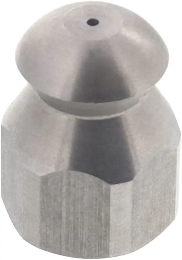 Main image of Erie Tools Button Nose 1/4" Drain Cleaning Nozzle 12.5 Orifice 5500 PSI Stainless Steel for Sewer Pipe Water Jetter