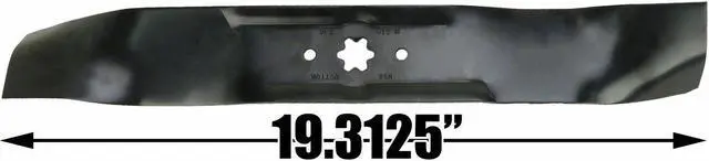 Alt view image 4 of 7 - 6 USA Mower Blades MTD610MBP Extra High-Lift Mulching Blade for MTD 4720610 490-110-M114 7420610 742-0610A Length 19-5/16 in. Width 2-3/4 in. Thickness .150 in. Center Hole 6 Point Star 38 in. Deck