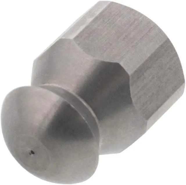 Alt view image 2 of 3 - Erie Tools Button Nose 1/4" Drain Cleaning Nozzle 4.0 Orifice 5500 PSI Stainless Steel for Sewer Pipe Water Jetter