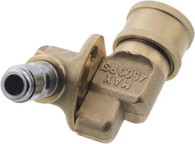 Alt view image 5 of 5 - Erie Tools Pressure Washer 1/4" 120 Degree Pivoting Quick Connect Brass Coupler 4500 PSI
