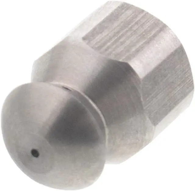 Alt view image 2 of 3 - Erie Tools Button Nose 1/4" Drain Cleaning Nozzle 11.0 Orifice 5500 PSI Stainless Steel for Sewer Pipe Water Jetter