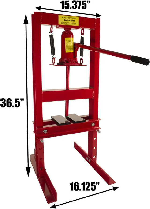 Alt view image 2 of 7 - Dragway Tools 6-Ton Hydraulic Shop Press Benchtop with Plates H Frame Jack Stand