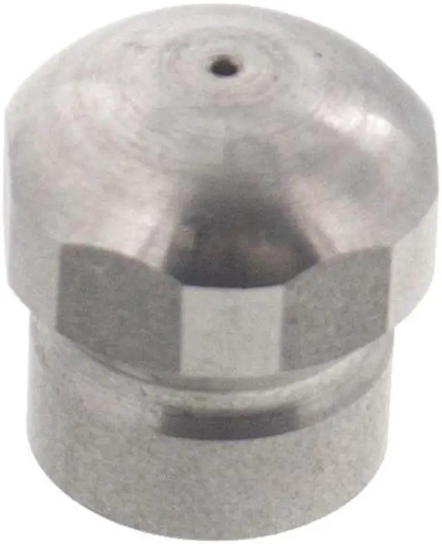 Alt view image 2 of 3 - Erie Tools Button Nose 1/8" Drain Cleaning Nozzle 6.0 Orifice 5500 PSI Stainless Steel for Sewer Pipe Water Jetter