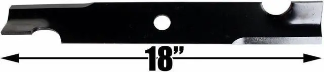 Alt view image 4 of 7 - USA Mower Blades U15180BP (6) High-Lift Replacement Blades for 103-6387 103-6387-S 103-6402-S Length 18 in. Width 2-1/2 in. Thickness .250 in. Center Hole 15/16 in. 52 in. Deck