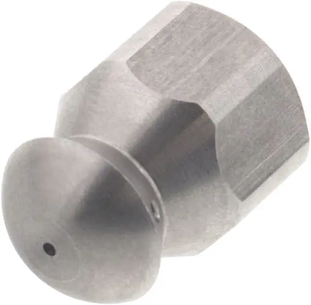 Alt view image 2 of 3 - Erie Tools Button Nose 1/4" Drain Cleaning Nozzle 12.5 Orifice 5500 PSI Stainless Steel for Sewer Pipe Water Jetter