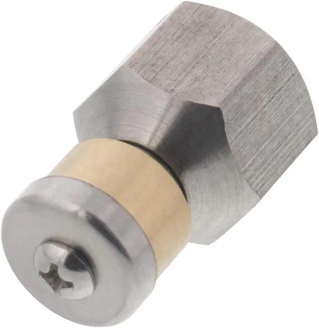 Alt view image 2 of 3 - Erie Tools Rotating 3/8" Drain Cleaning Nozzle 4.0 Orifice 4000 PSI Stainless Steel for Sewer Pipe Water Jetter