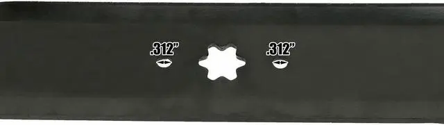 Alt view image 6 of 7 - 8 USA Mower Blades® MTD616SBP High Lift for MTD 490-110-M115 742-04087 742-04087-0637 742-04126 942-0616 Length 21-3/16 in. Width 2-3/4 in. Thickness .150 in. Center Hole 6 Point Star 42 in. Deck
