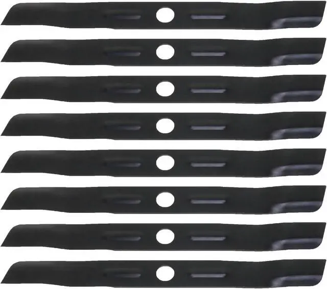 Main image of 8 USA Mower Blades® BD19BP Low Lift Mulching Blade Replaces Black and Decker® 9054143 90541433-01 Length 18 1/2 in. Width 1 3/4 in. Thickness .150 in. Center Hole 1 in.