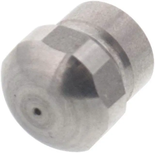 Alt view image 3 of 3 - Erie Tools Button Nose 1/8" Drain Cleaning Nozzle 6.0 Orifice 5500 PSI Stainless Steel for Sewer Pipe Water Jetter