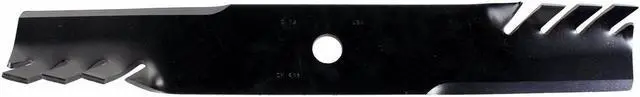 Alt view image 2 of 7 - 9 USA Mower Blades CMB483BP Toothed High-Lift fit 103-6383 103-6383-S 103-6393 103-6393-S 103-6398 103-6398-S Length 20-1/2 in. Width 3 in. Thickness .250 in. Center Hole 15/16 in. 60 in. Deck