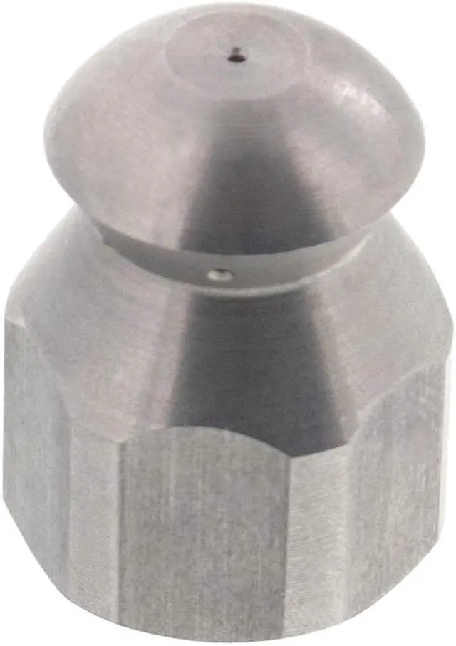 Main image of Erie Tools Button Nose 1/4" Drain Cleaning Nozzle 3.5 Orifice 5500 PSI Stainless Steel for Sewer Pipe Water Jetter