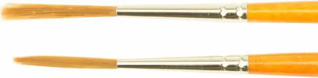 Alt view image 3 of 7 - Set of 2 Size 1-2 Series AJ Alan Johnson Mini Detailer Brush Dark Brown Synthetic Hair Pinstriper