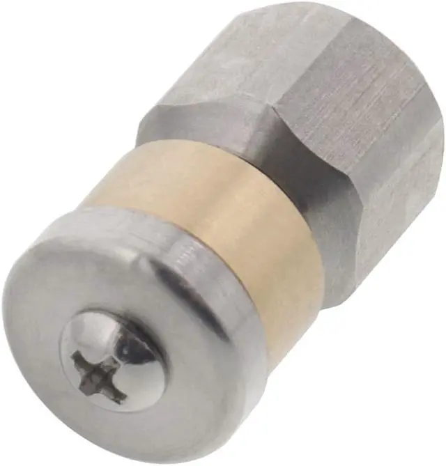 Alt view image 2 of 3 - Erie Tools Rotating 1/4" Drain Cleaning Nozzle 3.5 Orifice 4000 PSI Stainless Steel for Sewer Pipe Water Jetter