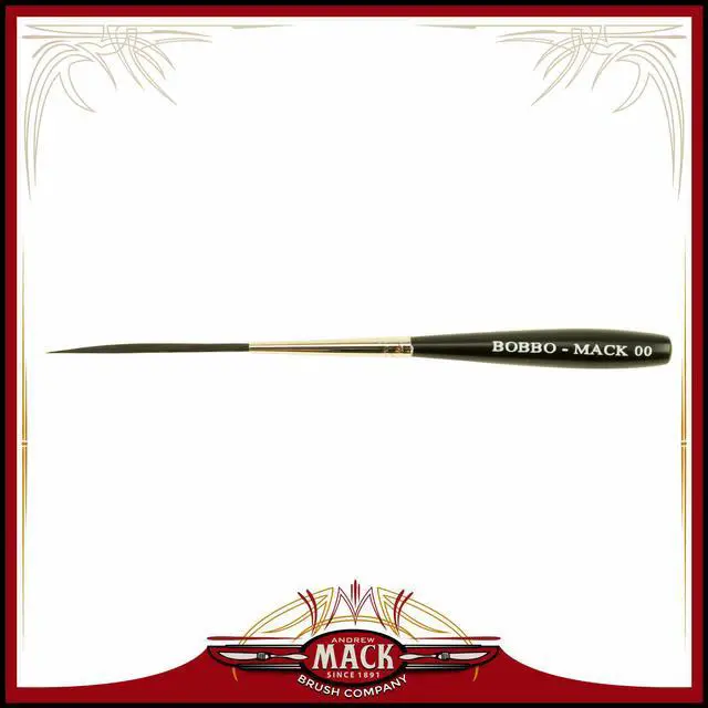 Main image of Size 00 Series Bobbo-Mack Super Quad 4 Action Scroll Pinstriper Brush Blue Squirrel & Black Synthetic Hair