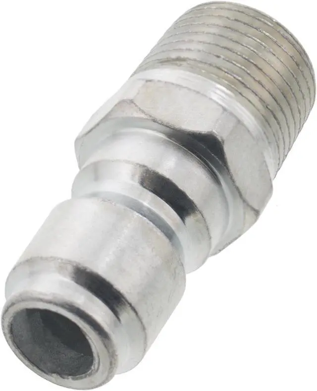 Main image of Erie Tools Pressure Washer 3/8in. Male NPT to Quick Connect Plug Zinc Plated Coupler High Temp 4000 PSI 10.5 GPM