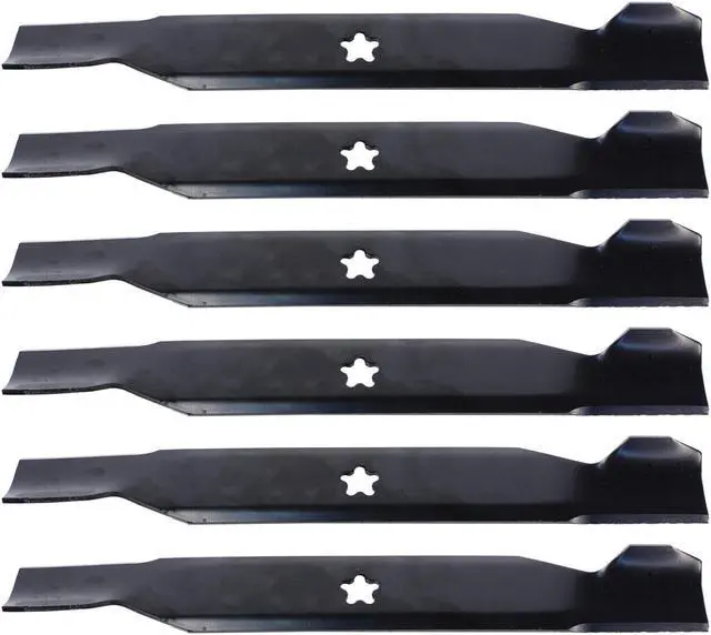Main image of USA Mower Blades (6) AYP842BP High Lift Blade Fits AYP® Craftsman® 12784 127842 138407 138497 138970 193957 Length 19 5/16in. Width 2 1/4in. Thickness .150in. Center Hole 5 PT ST 38in. Deck