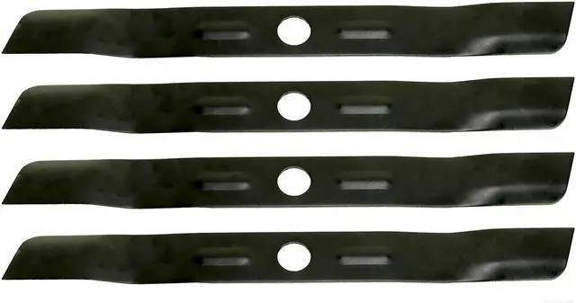 Main image of 4 USA Mower Blades BD18BP Low Lift Mulching Blade Replaces Black & Decker 90548199 Length 17 1/2 in. Width 1-3/4 in. Thickness .150 in. Center Hole 1 in.