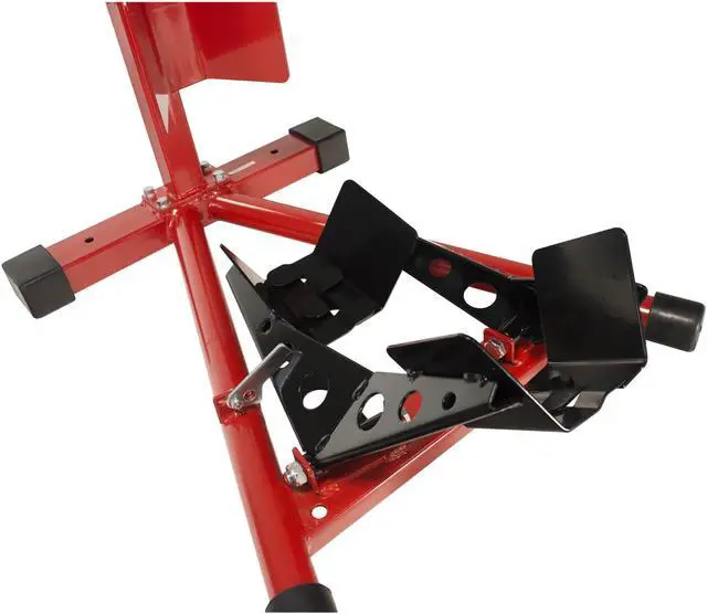 Alt view image 7 of 7 - Dragway Tools Motorcycle Wheel Chock Locking & Adjusting Stand fits 16" - 21" Tire
