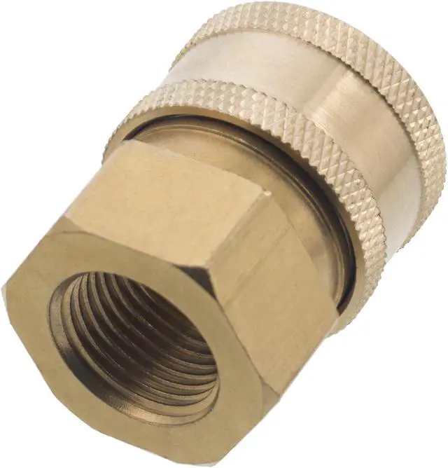 Alt view image 2 of 2 - Erie Tools 3/8in. FPT Female Brass Socket Quick Connect Coupler 4000 PSI 10 GPM for Pressure Washer Nozzle Gun Hose Wand