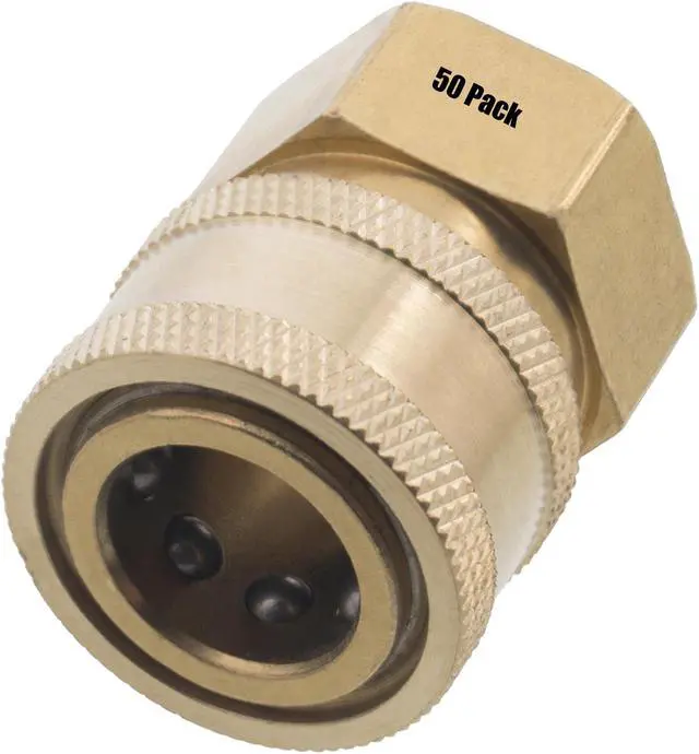 Main image of 50 - 3/8in. FPT Female Brass Socket Quick Connect Coupler 4000 PSI 10 GPM for Pressure Washer Nozzle Gun Hose Wand