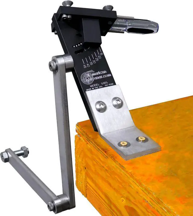 Alt view image 6 of 7 - All American Sharpener Model 5005 Adjustable Lawn Mower Blade Sharpener with Angle Grinder and Wheel