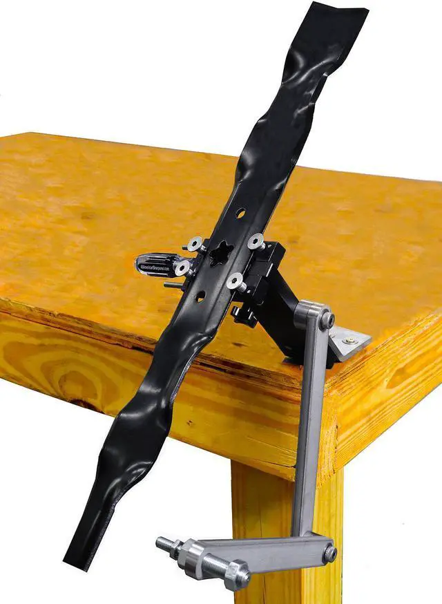 Alt view image 7 of 7 - All American Sharpener Model 5005 Adjustable Lawn Mower Blade Sharpener with Angle Grinder and Wheel