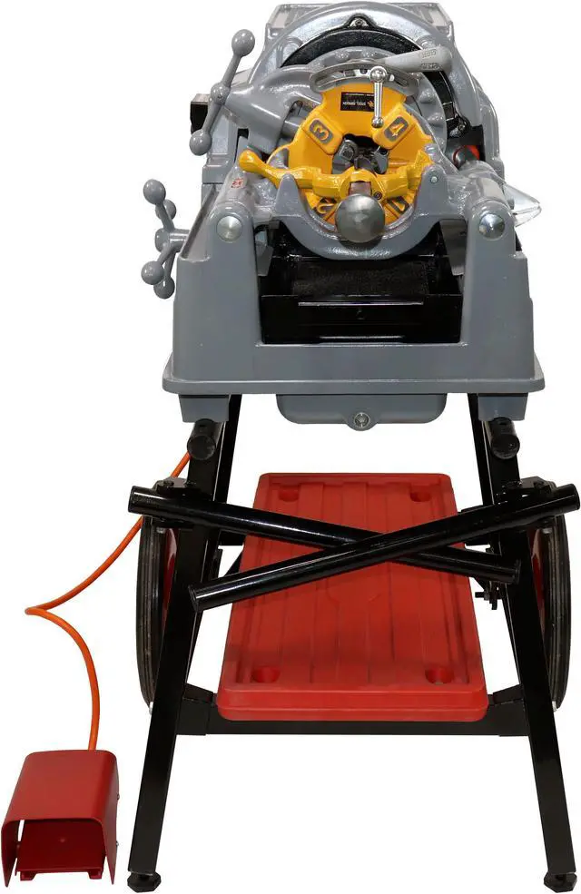 Alt view image 3 of 7 - 535 V3 Power Pipe Threading Machine with Steel Dragon Tools® Universal Cart 811A Die Head 47765 47770 Dies and Dark Thread Cutting Oil