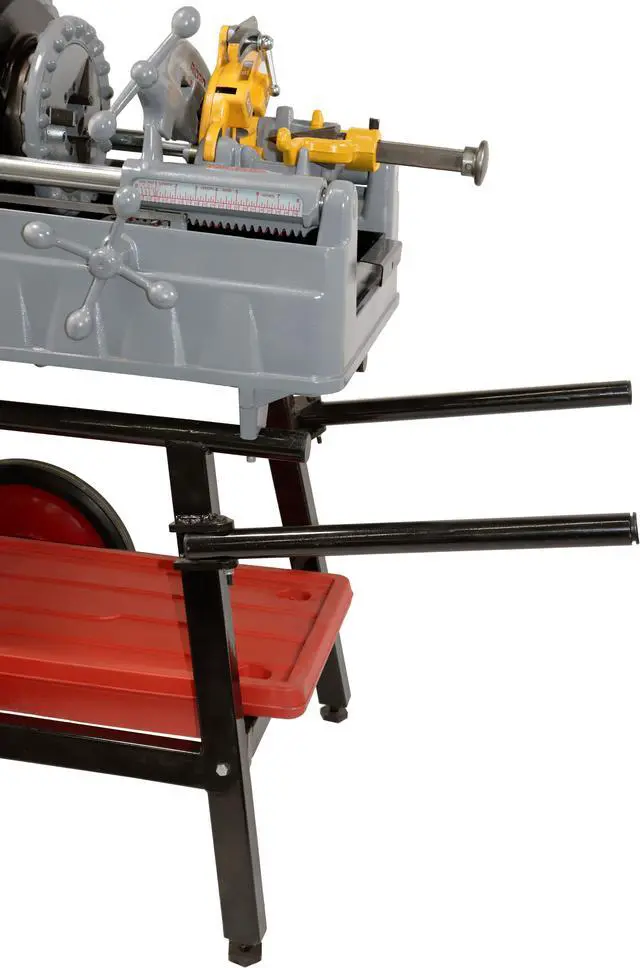 Alt view image 7 of 7 - 535 V3 Power Pipe Threading Machine with Steel Dragon Tools® Universal Cart 811A Die Head 47765 47770 Dies and Dark Thread Cutting Oil