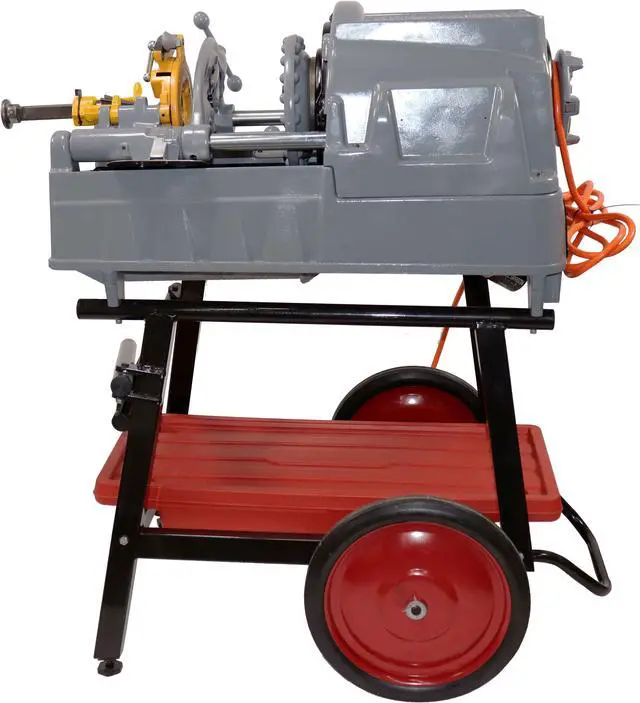 Alt view image 4 of 7 - 535 V3 Power Pipe Threading Machine with Steel Dragon Tools® Universal Cart 811A Die Head 47765 47770 Dies and Dark Thread Cutting Oil