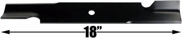 Alt view image 4 of 7 - USA Mower Blades (9) U11108BP Standard Medium Lift Replacement Blades for Great Dane® D18037 GDU10231 Length 18 in. Width 2-1/2 in. Thickness .203 in. Center Hole 5/8 in. 36 in. 52 in. 54 in. Deck
