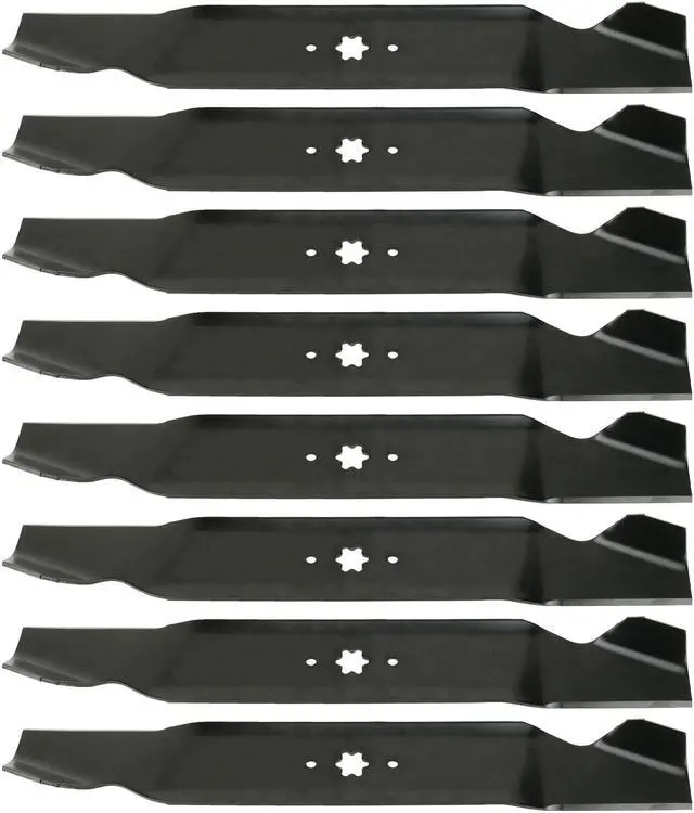 Main image of 8 USA Mower Blades® MTD616SBP High Lift for MTD 490-110-M115 742-04087 742-04087-0637 742-04126 942-0616 Length 21-3/16 in. Width 2-3/4 in. Thickness .150 in. Center Hole 6 Point Star 42 in. Deck