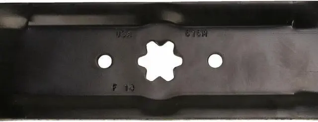 Alt view image 5 of 7 - 8 USA Mower Blades® MTD616MBP Extra High-Lift for MTD 490-110-M115 742-04087-0637 742-04126 7420616 742-0616 Length 21-3/16 in. Width 2-3/4 in. Thickness .149 in. Center Hole 6 Point Star 42 in. Deck