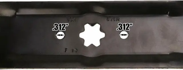 Alt view image 6 of 7 - 8 USA Mower Blades® MTD616MBP Extra High-Lift for MTD 490-110-M115 742-04087-0637 742-04126 7420616 742-0616 Length 21-3/16 in. Width 2-3/4 in. Thickness .149 in. Center Hole 6 Point Star 42 in. Deck