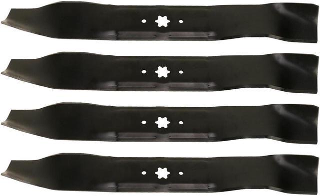 USA Mower Blades (4) MTD616MBP Mulching Blades for MTD® 490-100-M115  942-616 742-04087 Length 21-3/16 in. Width 2-3/4 in. Thickness .150 in.  Center Hole 6 Point Star 42 in. Deck 