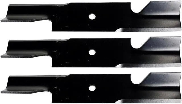 Main image of 3 USA Mower Blades U11184BP Extra High-Lift for Scag 48110, 481706, 481710, 48184, 482461, 482877 A48110, A48184 Length 16-1/2 in. Width 3 in. Thickness .203 in. Center Hole 5/8 in. 32 in. 48 in. Deck