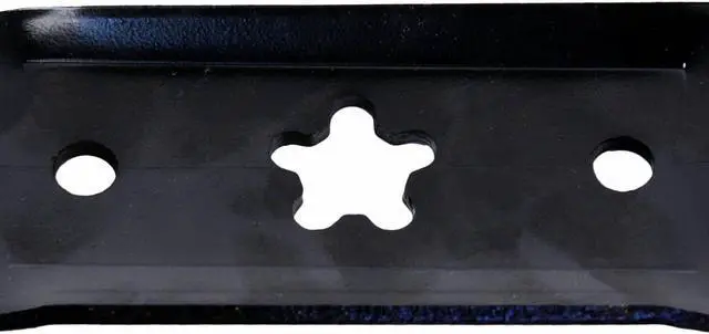 Alt view image 6 of 7 - 2 USA Mower Blades AYP339BP Mulching Blade Fits AYP® 532532193957 581116301 581116302 532 13 41-48 Length 19-5/8 in. Width 2-1/4 in. Thickness .140 in. Center Hole 5 PT ST 38 in. Deck