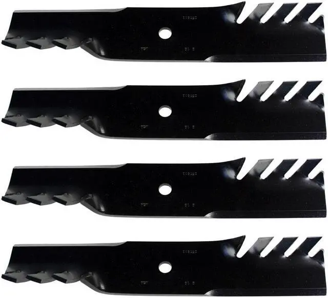 Main image of (8) USA Mower Blades CMB0613BP Toothed High Lift Lawn Mower Blade Gravely 00273000 04919100 539101496 03239 Length 16 1/4 in. Width 3 in. Thickness .250 in. Center Hole 5/8 in. 48 in. Deck