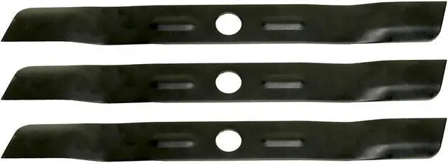 Main image of 3 USA Mower Blades BD18BP Low Lift Mulching Blade Replaces Black & Decker 90548199 Length 17 1/2 in. Width 1-3/4 in. Thickness .150 in. Center Hole 1 in.